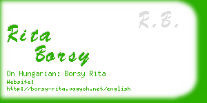 rita borsy business card